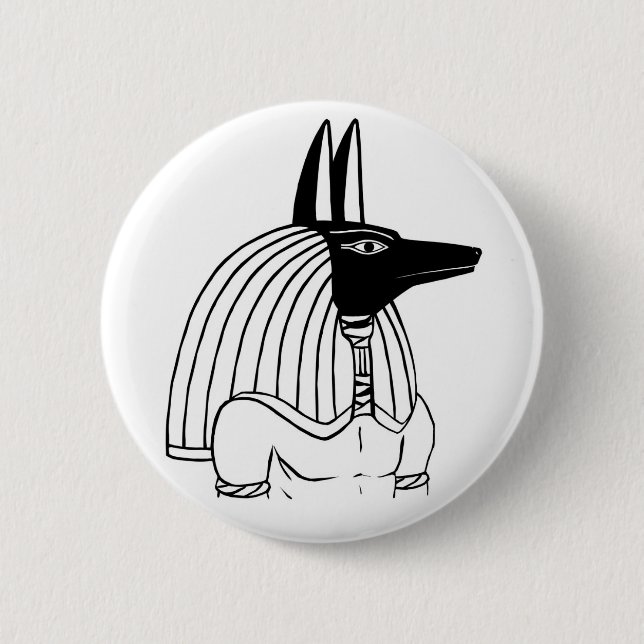 Badge Rond 5 Cm Bouton d'Anubis (Devant)