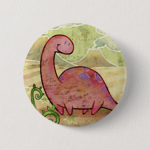 Badge Rond 5 Cm Bouton d'Apatosaurus