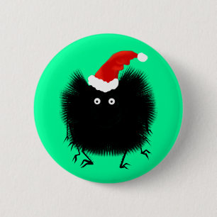 Badge Rond 5 Cm Bouton d'araignée de Noël