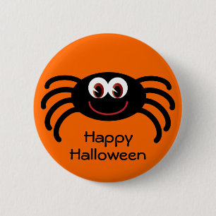 Badge Rond 5 Cm Bouton d'araignée d'Halloween orange mignon