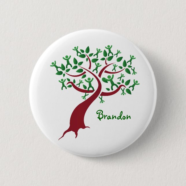 Badge Rond 5 Cm Bouton d'arbre généalogique (Devant)