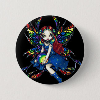 Badge Rond 5 Cm Bouton "d'arc-en-ciel de minuit"