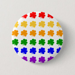 Badge Rond 5 Cm Bouton d'arc-en-ciel de shamrock