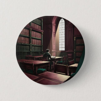 Badge Rond 5 Cm Bouton Dark Academia