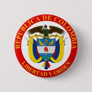 Badge Rond 5 Cm Bouton d'armoiries colombienne