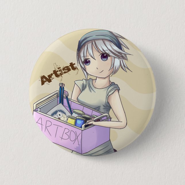 Badge Rond 5 Cm Bouton "d'artiste d'Anime" (Devant)