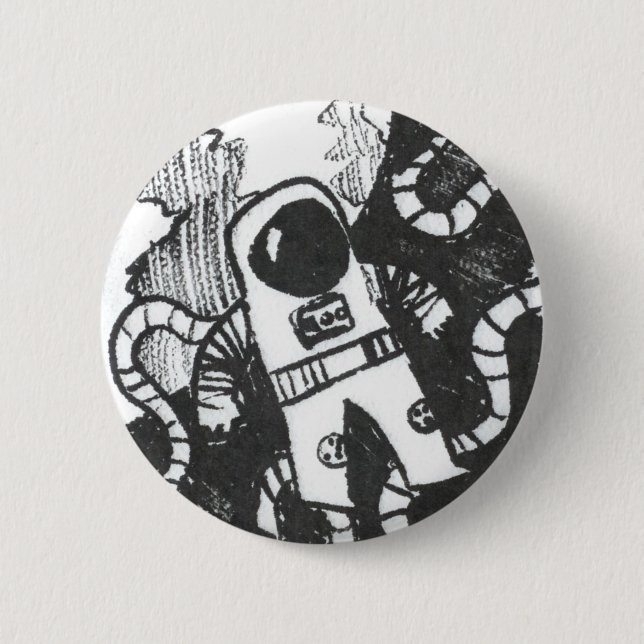 Badge Rond 5 Cm Bouton d'astronaute (Devant)