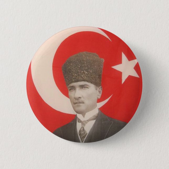 Badge Rond 5 Cm Bouton d'Ataturk (Devant)