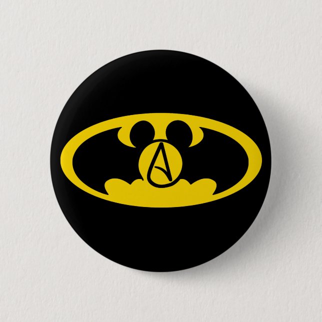 Badge Rond 5 Cm Bouton d'athée de super héros (Devant)
