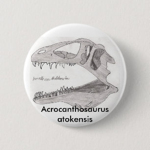 Badge Rond 5 Cm Bouton d'atokensis d'Acrocanthosaurus