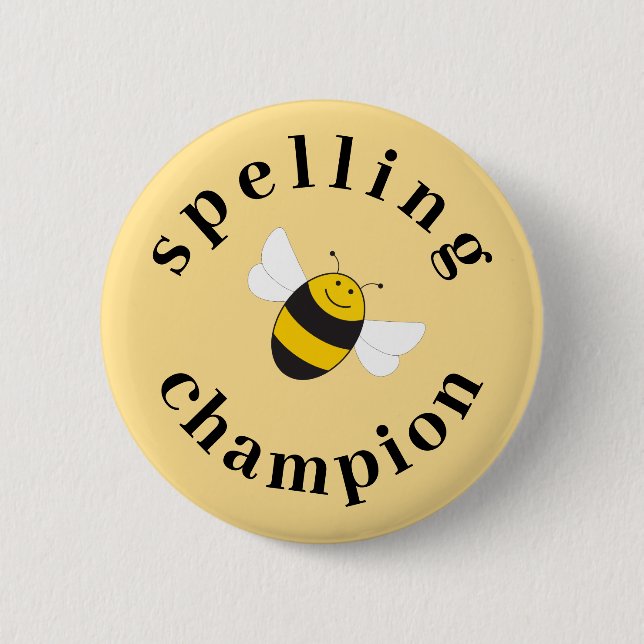 Badge Rond 5 Cm Bouton d'attribution du prix du champion d'abeille (Devant)