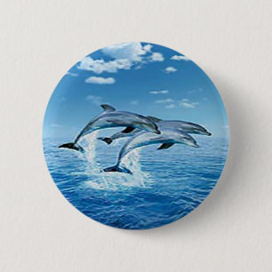 Badge Rond 5 Cm Bouton Dauphins d'air