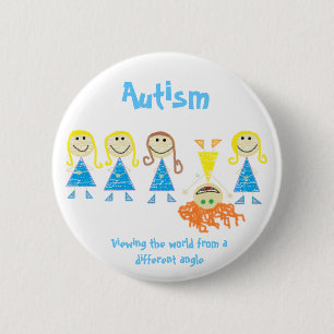 Badge Rond 5 Cm Bouton d'autisme