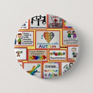 Badge Rond 5 Cm bouton d'autisme