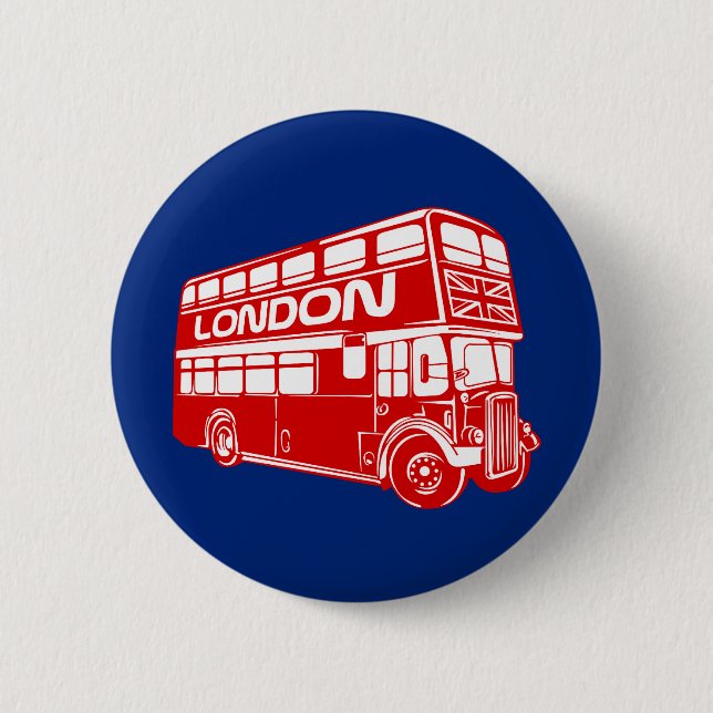 Badge Rond 5 Cm Bouton d'autobus de Londres (Devant)