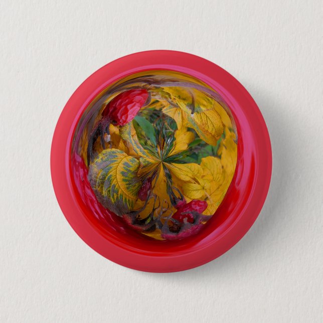 Badge Rond 5 Cm Bouton d'automne (Devant)