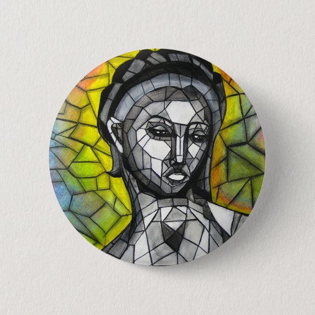 Badge Rond 5 Cm Bouton d'avenue Maria (Devant)