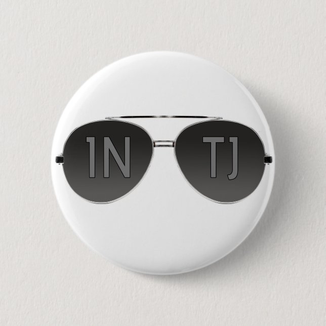 Badge Rond 5 Cm Bouton d'aviateur d'INTJ (Devant)
