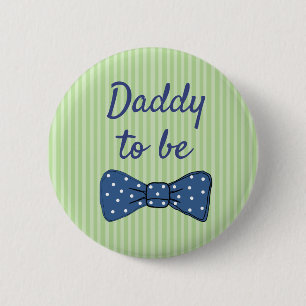 Badge Rond 5 Cm Bouton d'Baby shower de Cravate Blue Dad to Bow