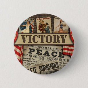 Badge Rond 5 Cm Bouton de 2ÈME GUERRE MONDIALE vintage de victoir