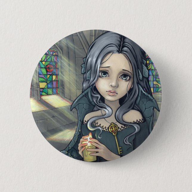 Badge Rond 5 Cm Bouton de "Alannah" (Devant)