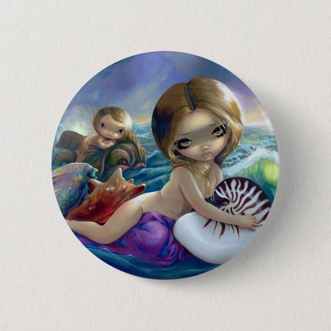 Badge Rond 5 Cm Bouton de "Amphitrite" (Devant)