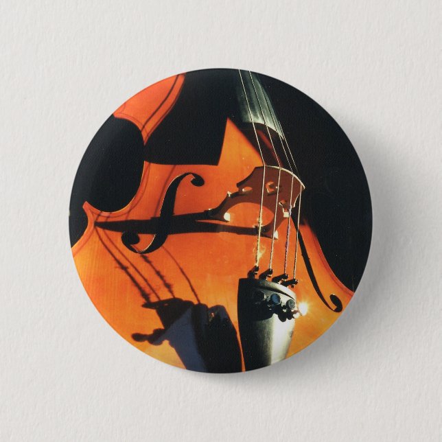 Badge Rond 5 Cm Bouton de apparence vague de violoncelle (Devant)