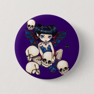 Badge Rond 5 Cm Bouton de "araignées et de crânes"
