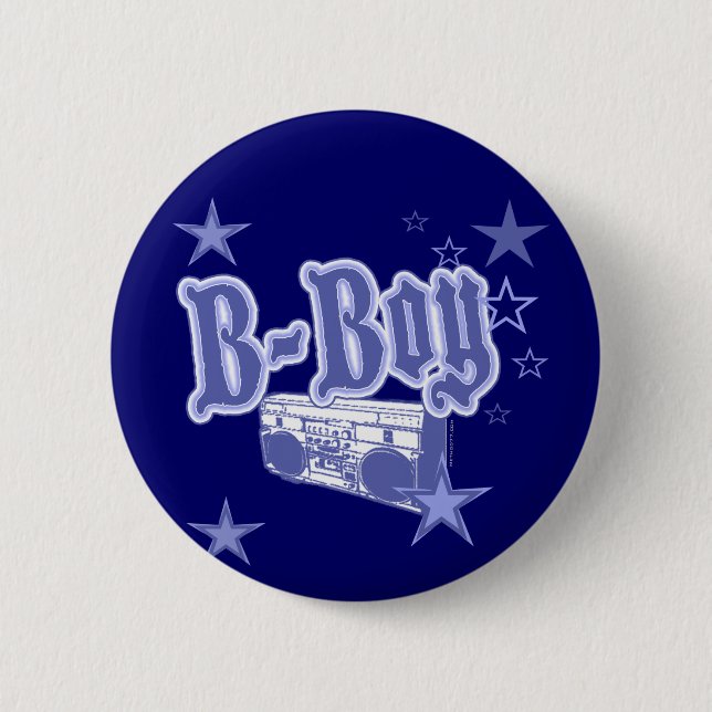 Badge Rond 5 Cm Bouton de B-Garçon (Devant)