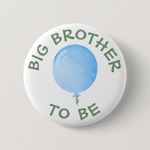 Badge Rond 5 Cm Bouton de Baby shower Bleu Big Brother