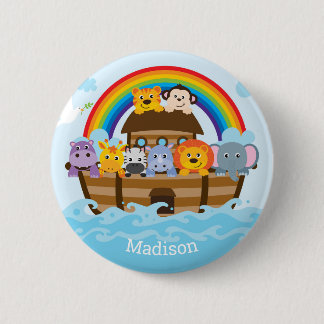 Badge Rond 5 Cm Bouton de Baby shower d'arche personnalisé Cute No