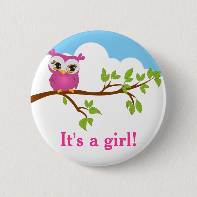 Badge Rond 5 Cm Bouton de Baby shower de chouette pour bébé (Devant)