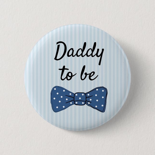 Badge Rond 5 Cm Bouton de Baby shower de Cravate bleu pour être Bo (Devant)
