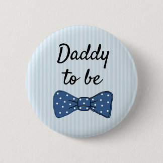 Badge Rond 5 Cm Bouton de Baby shower de Cravate bleu pour être Bo