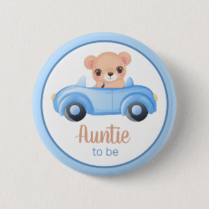 Badge Rond 5 Cm Bouton de Baby shower de garçon de la tante à port