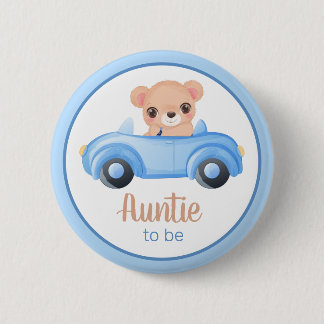 Badge Rond 5 Cm Bouton de Baby shower de garçon de la tante à port
