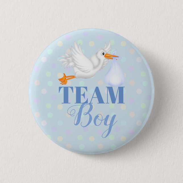 Badge Rond 5 Cm Bouton de Baby shower de garçon de l'équipe de cig (Devant)