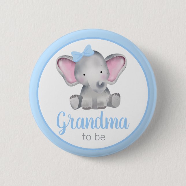 Badge Rond 5 Cm Bouton de Baby shower de garçon grand-mère pour êt (Devant)