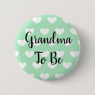 Badge Rond 5 Cm Bouton de Baby shower de Grand-mère pour les Coeur