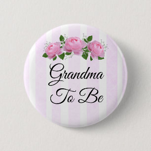 Badge Rond 5 Cm Bouton de Baby shower de grand-mère rose