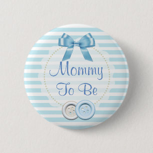 Badge Rond 5 Cm Bouton de Baby shower de la maman pour être Bleu B