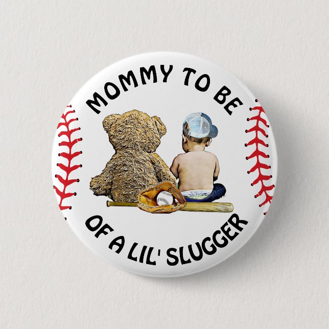 Badge Rond 5 Cm Bouton de Baby shower de la mamie Lil Slugger (Devant)