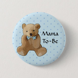 Badge Rond 5 Cm Bouton de Baby shower de l'ours en peluche