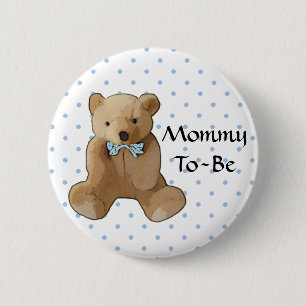 Badge Rond 5 Cm Bouton de Baby shower de l'ours en peluche