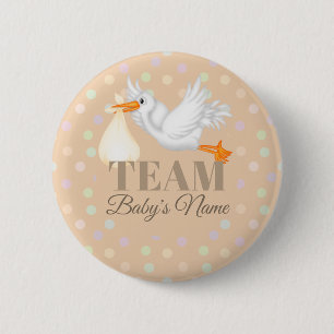 Badge Rond 5 Cm Bouton de Baby shower neutre de l'équipe de stocka