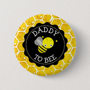 Badge Rond 5 Cm Bouton de Baby shower Papa to Bee