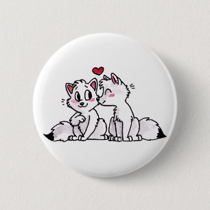 Badge Rond 5 Cm Bouton de baiser de Fox arctique