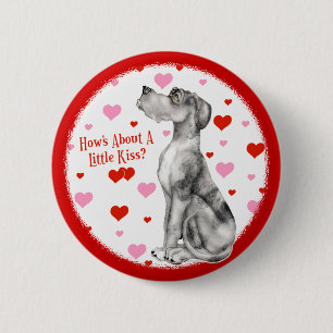 Badge Rond 5 Cm Bouton de baiser Great Dane Merle UC