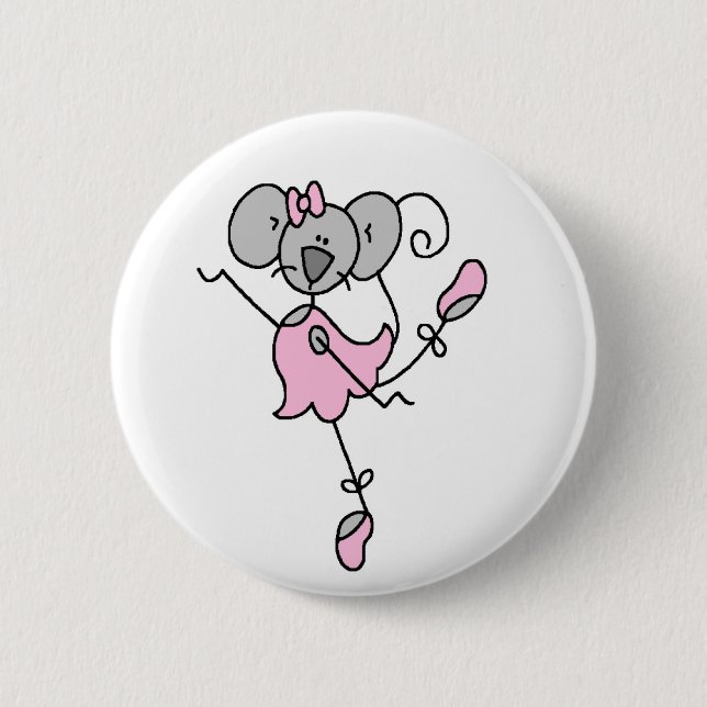 Badge Rond 5 Cm Bouton de ballerine de souris (Devant)