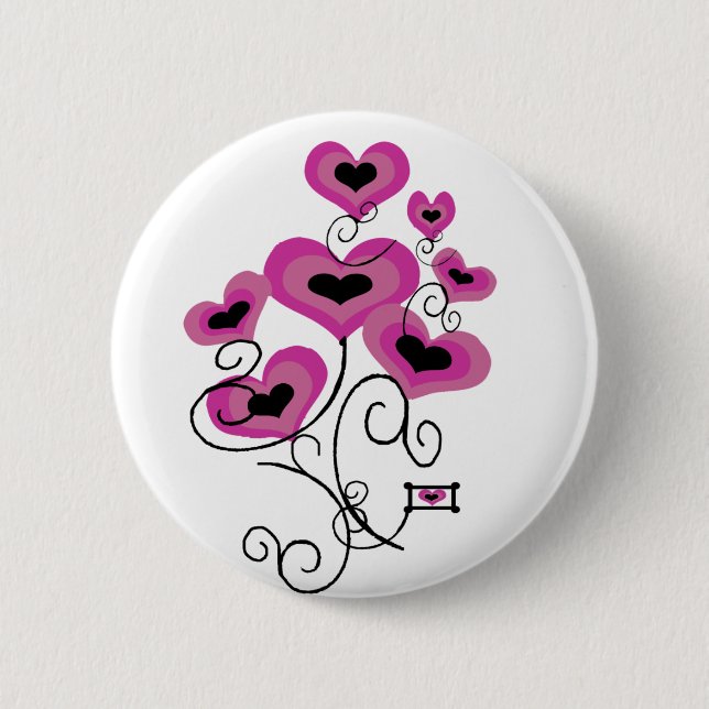 Badge Rond 5 Cm Bouton de ballons de Valentines (Devant)